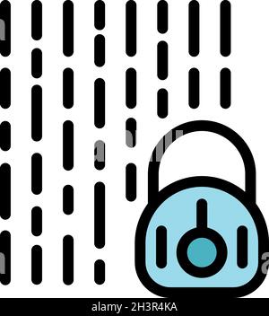 Secured personal files icon. Outline secured personal files vector icon color flat isolated Stock Vector