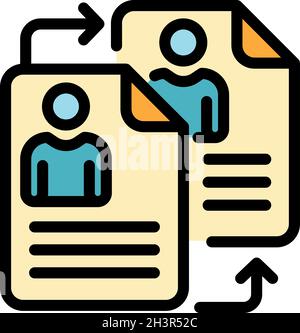 Change personal data icon. Outline change personal data vector icon color flat isolated Stock Vector