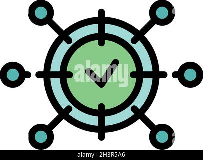 Personal test scheme icon. Outline personal test scheme vector icon color flat isolated Stock Vector