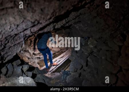 Illegal artisanal gold mining in Ethiopia, Africa Stock Photo