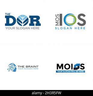 Modern science education nature business text symbol tree circle logo design Stock Vector