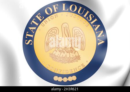 3D Seal of Louisiana (1902-2010), USA. 3D Illustration. Stock Photo