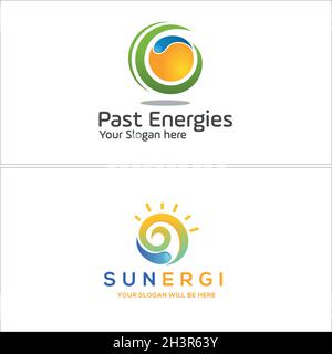 Modern abstract business energy sun circling logo design Stock Vector