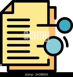 Documents remote access icon. Outline documents remote access vector icon color flat isolated Stock Vector