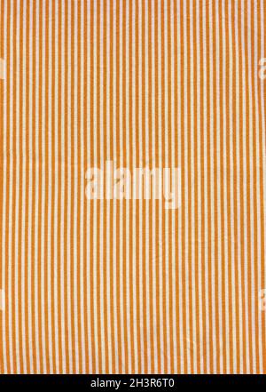 Orange striped tablecloth background texture Stock Photo