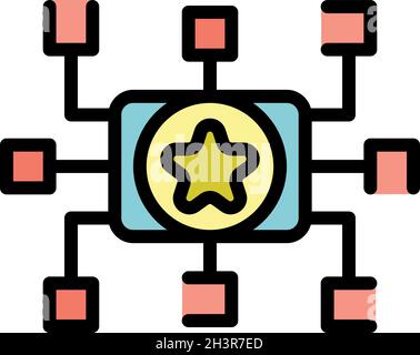 Operating system icon. Outline operating system vector icon color flat isolated Stock Vector