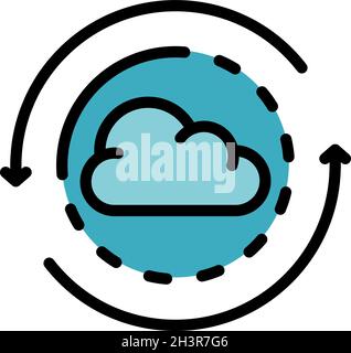 Cloud operating system icon. Outline cloud operating system vector icon color flat isolated Stock Vector