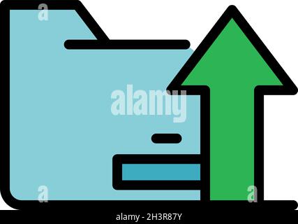Operating system upload folder icon. Outline operating system upload folder vector icon color flat isolated Stock Vector