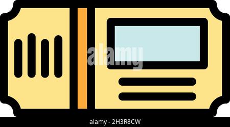 Bus ticket payment icon. Outline bus ticket payment vector icon color flat isolated Stock Vector