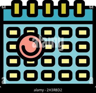 Operating system update time icon. Outline operating system update time vector icon color flat isolated Stock Vector