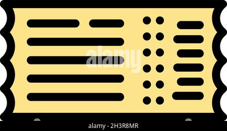 Control bus ticket icon. Outline control bus ticket vector icon color flat isolated Stock Vector