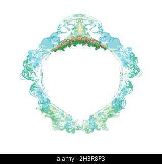 Abstract Christmas card with angels Stock Vector