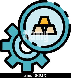 Metallurgy bar wheel icon. Outline metallurgy bar wheel vector icon color flat isolated Stock Vector