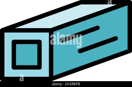 Metallurgy bar icon. Outline metallurgy bar vector icon color flat isolated Stock Vector