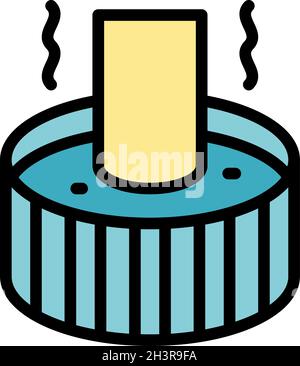 Blacksmith water pot icon. Outline blacksmith water pot vector icon color flat isolated Stock Vector