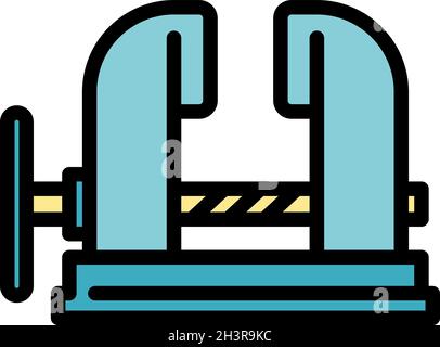 Blacksmith metal vise icon. Outline blacksmith metal vise vector icon color flat isolated Stock Vector