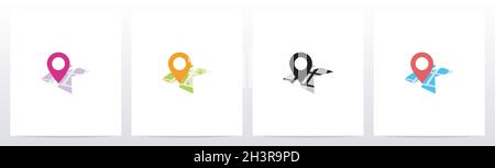 Location Pin On Letter Logo Design K Stock Vector