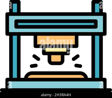 Blacksmith metal press icon. Outline blacksmith metal press vector icon color flat isolated Stock Vector