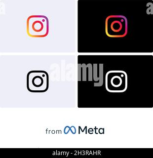 Metavers all apps icons logos , faceook, instagram messenger, portal, facebook portal, oculus, facebook apps, meta apps, from meta, from facebook, app Stock Vector