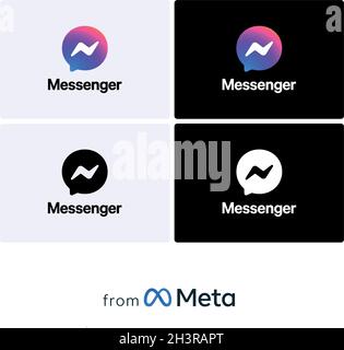 Meta company with facebook, instagram, whatsapp, messenger brand logo ...