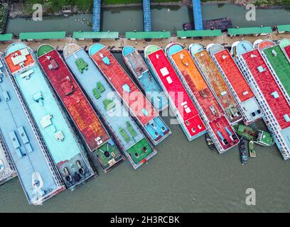 Dhaka, Bangladesh. 30th Oct, 2021. Dhaka River Port is the Central and largest Passenger carrying River port in the country of Bangladesh where Hundreds of Launch, Streamer, Boats come to the port from different region of the country. (Credit Image: © Mustasinur Rahman Alvi/ZUMA Press Wire) Stock Photo