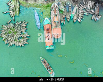 Dhaka, Bangladesh. 30th Oct, 2021. The Central Dockyard in the city where Hundreds of Ships, Boats are constructed situated in Dhaka River Port, Bangladesh (Credit Image: © Mustasinur Rahman Alvi/ZUMA Press Wire) Stock Photo