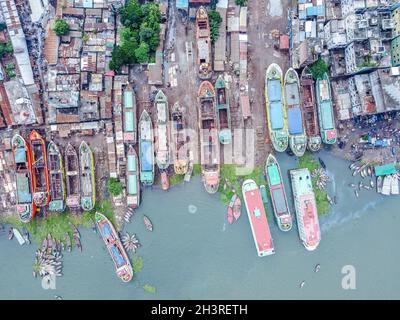 Dhaka, Bangladesh. 30th Oct, 2021. The Central Dockyard in the city where Hundreds of Ships, Boats are constructed situated in Dhaka River Port, Bangladesh (Credit Image: © Mustasinur Rahman Alvi/ZUMA Press Wire) Stock Photo