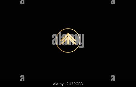 LETTERS AM LOGO DESIGN WITH NEGATIVE SPACE EFFECT FOR ILLUSTRATION USE Stock Vector