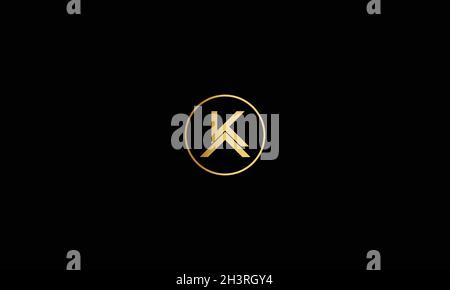 LETTERS KA LOGO DESIGN WITH NEGATIVE SPACE EFFECT FOR ILLUSTRATION USE Stock Vector