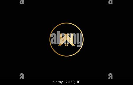 LETTERS WA LOGO DESIGN WITH NEGATIVE SPACE EFFECT FOR ILLUSTRATION USE Stock Vector