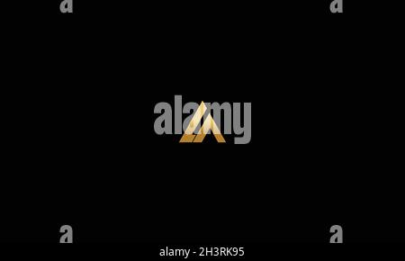 LETTERS LA LOGO DESIGN WITH NEGATIVE SPACE EFFECT FOR ILLUSTRATION USE Stock Vector