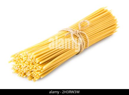 Spaghetti tied with rope Stock Photo