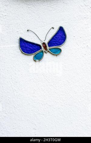 on white painted brick wall Stock Photo