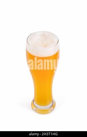 Glass of beer isolated, clipping path Stock Photo