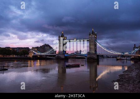 Sunrise at Tower Bridge in London, England UK Stock Photo