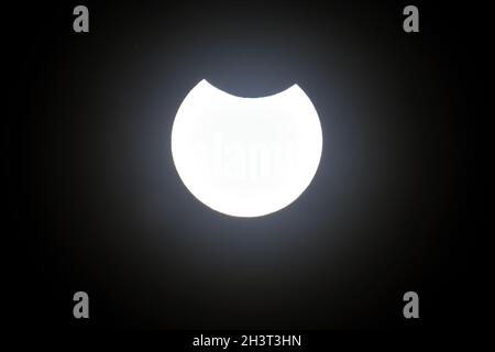 Annular partial solar eclipse. Stock Photo