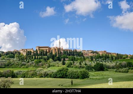 PIENZA, TUSCANY, ITALY - MAY 19 : View of Pienza in Tuscany  on May 19, 2013 Stock Photo