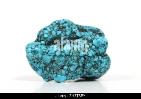 Rock Mineral Isolated on White Turquoise Stock Photo