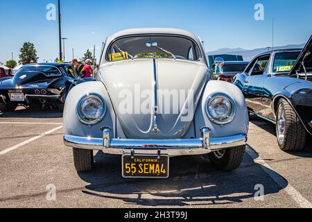 Reno, NV - August 4, 2021: 1955 Volkswagen Beetle at a local car show. Stock Photo