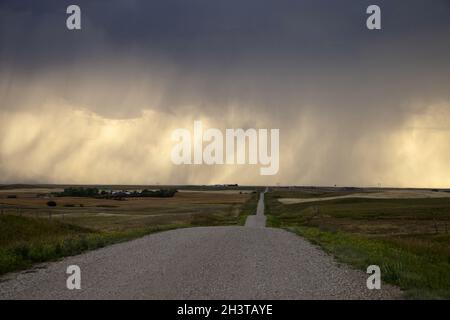 Prairie Storm Clouds Canada Stock Photo