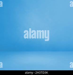 Empty blue concrete interior background Stock Photo