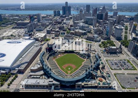 Detroit Tigers Comerica Park Opening Night April 2000 Framed Aerial Photo  F7511A