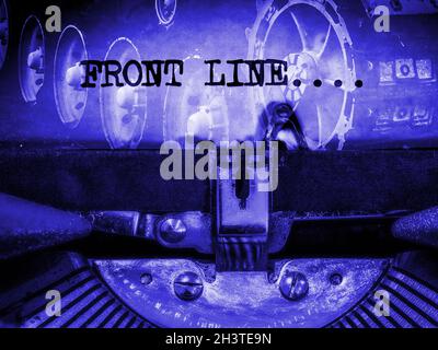 Front Line displayed on a classic Typewriter Stock Photo