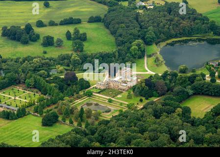 Aerial image of Newstead Abbey, Nottinghamshire England UK Stock Photo