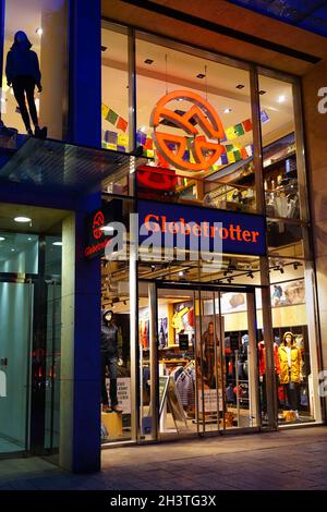 Exterior of a Globetrotter store on Königsallee in Düsseldorf, Germany. Stock Photo