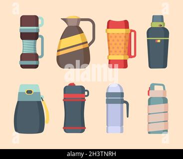 Travel Mug Hot Drink Collection Icons Stock Vector (Royalty Free)  1665210058