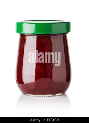 Jars of jam isolated on white background Stock Photo