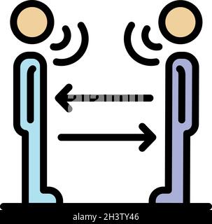 Speaking foreign language icon. Outline speaking foreign language vector icon thin line color flat isolated Stock Vector