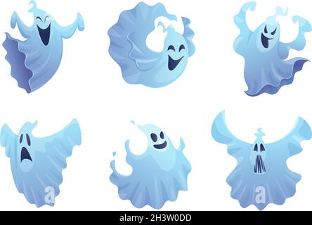 Ghost character. Halloween scary ghostly monster, purple spooks evil face,  autumn horror holiday, scary party object, nightmare creature, simple Stock  Vector Image & Art - Alamy