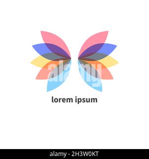Butterfly abstract geometric logo. Insect icon. Vector illustration Stock Vector